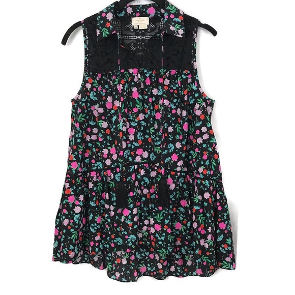 KATE SPADE GREENHOUSE LACE YOKE TOP XS - Picture 4 of 8